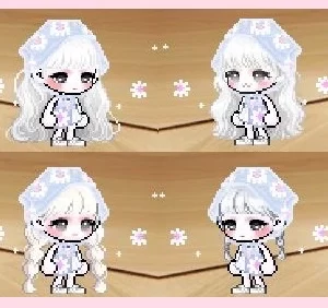 Shell-핑크 플라워 두건